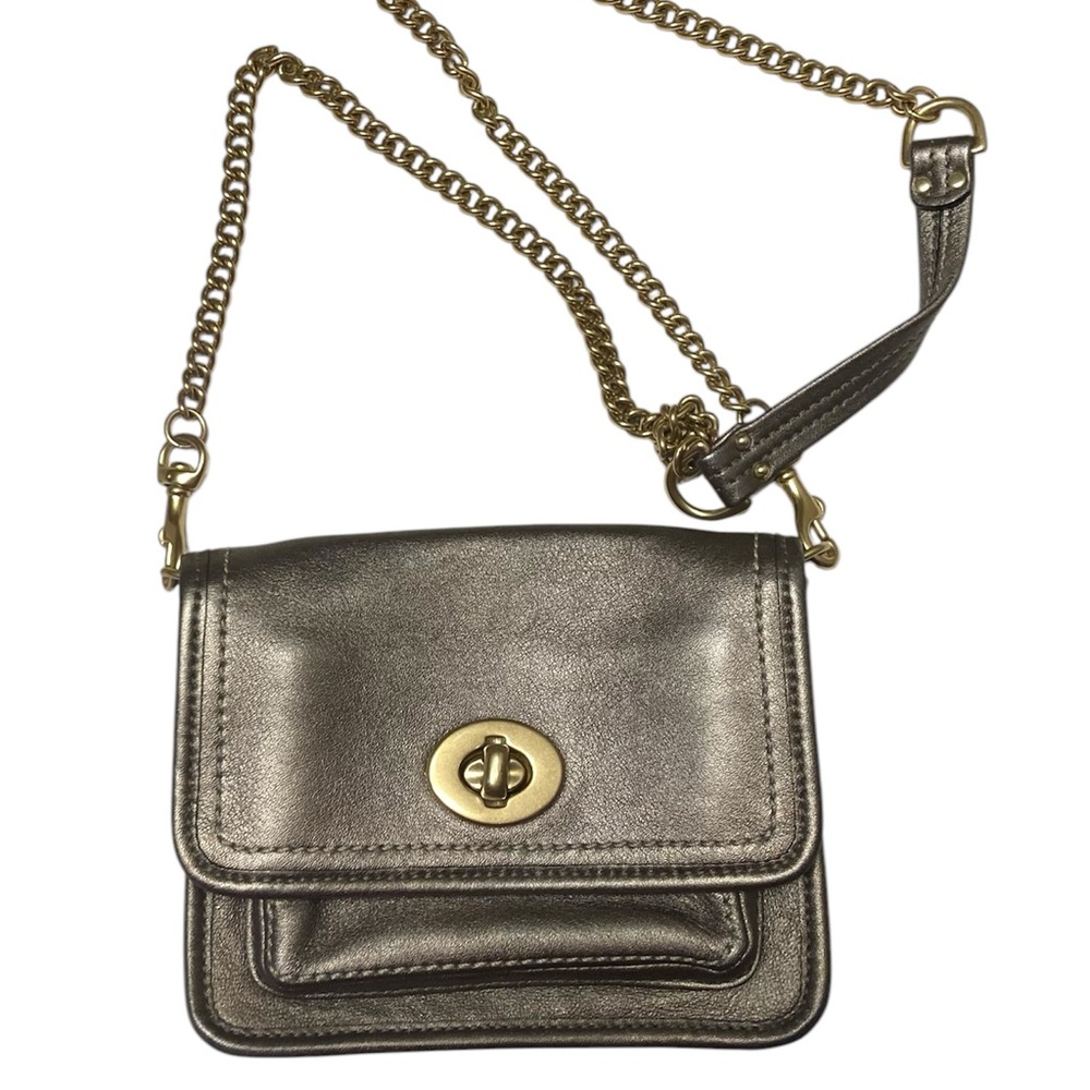 Coach 12793 Limited Edition Bleeker Street Metallic Gold Chain Strap Minibag